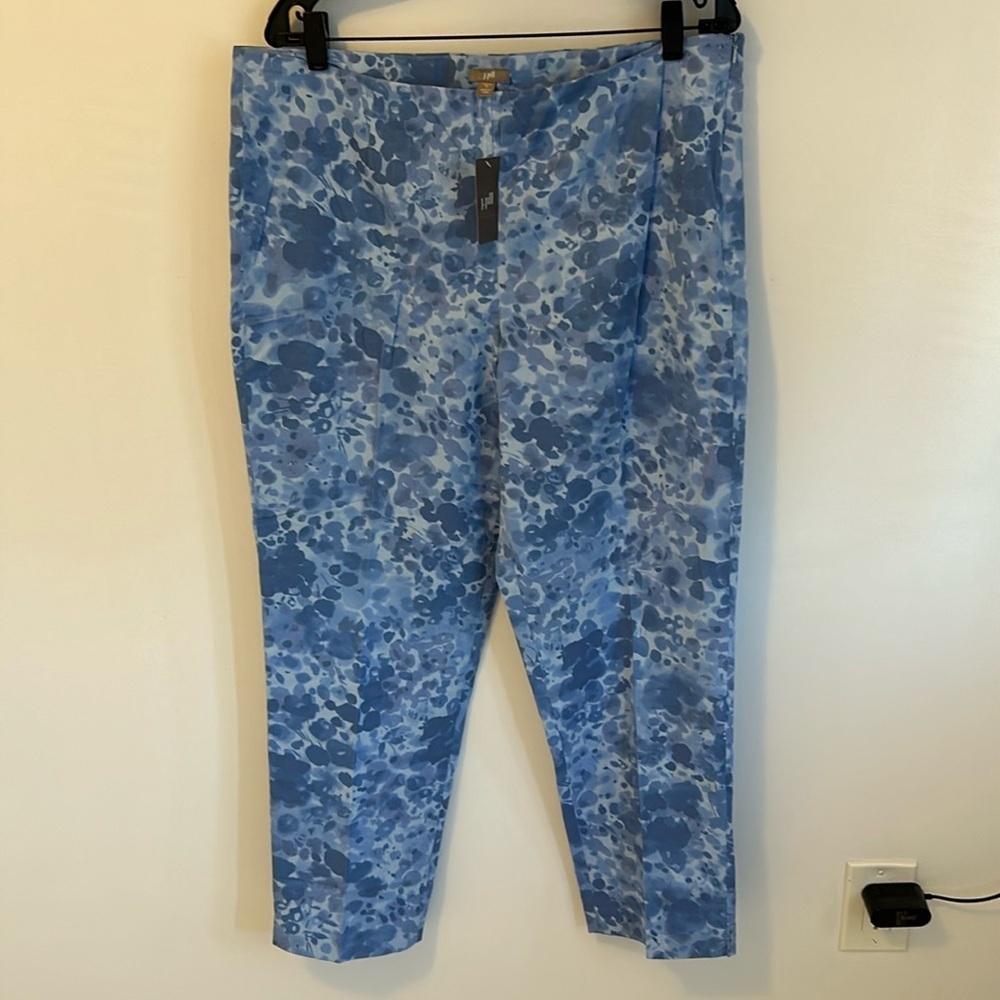 J. Jill Blue Printed Cropped Pants